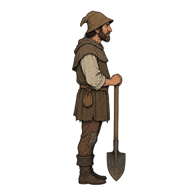 Medieval gravedigger